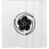 三つ追い松葉に捻じ梅 DUSCHVORHANG (Vorderseite)