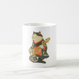 三味線を弾く猫, 国芳 Katze, die Gitarre, Kuniyoshi, Ukiyoe Kaffeetasse