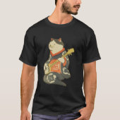 三味線を弾く猫, 国芳 Katze, die Gitarre, Kuniyoshi, Ukiyoe T-Shirt (Vorderseite)