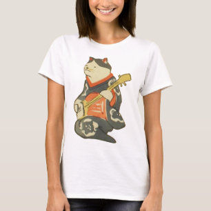 三味線を弾く猫, 国芳 Katze, die Gitarre, Kuniyoshi, Ukiyoe T-Shirt