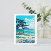 三 保 の 原, Pine Beach in Miho, Hasui Kawase Postkarte (Stehend Vorderseite)