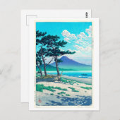 三 保 の 原, Pine Beach in Miho, Hasui Kawase Postkarte (Vorne/Hinten)