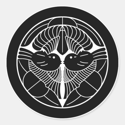 上 杉 謙 信 紋, Uesugi Kenshin KAMON, japanische Famili Runder Aufkleber (Vorderseite)