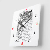 「不思議の国のアリス」の壁掛け時計,No.02 Quadratische Wanduhr (Winkel)