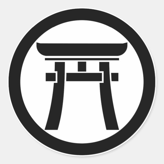 中輪に鳥居 RUNDER AUFKLEBER (Vorderseite)