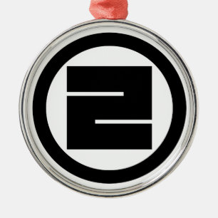 丸に一の角字 ORNAMENT AUS METALL
