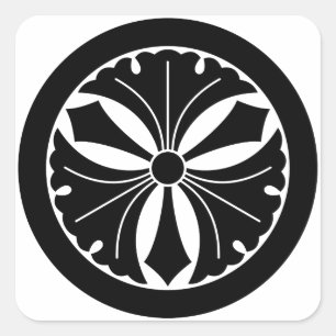 丸に剣三つ銀杏 QUADRATISCHER AUFKLEBER