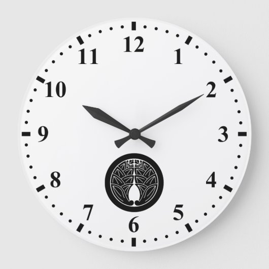 丸に抱き茗荷 GROßE WANDUHR (Vorderseite)