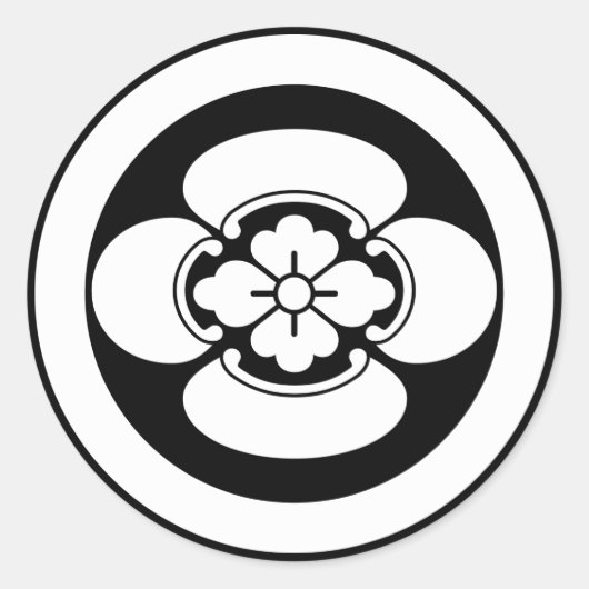 丸に木瓜 RUNDER AUFKLEBER (Vorderseite)