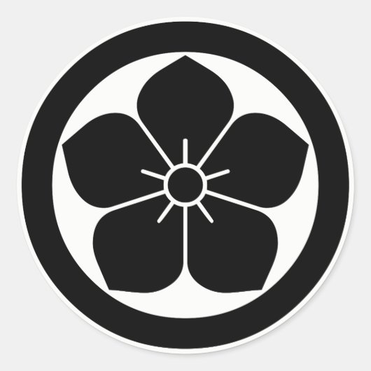 丸に桔梗 RUNDER AUFKLEBER (Vorderseite)