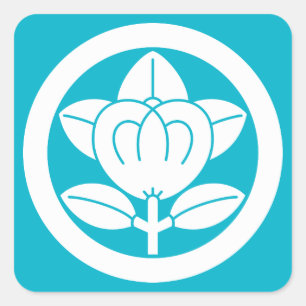 丸に橘 （六つ割り作図） QUADRATISCHER AUFKLEBER