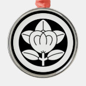 丸に橘（六つ割り作図） SILBERNES ORNAMENT (Vorne)