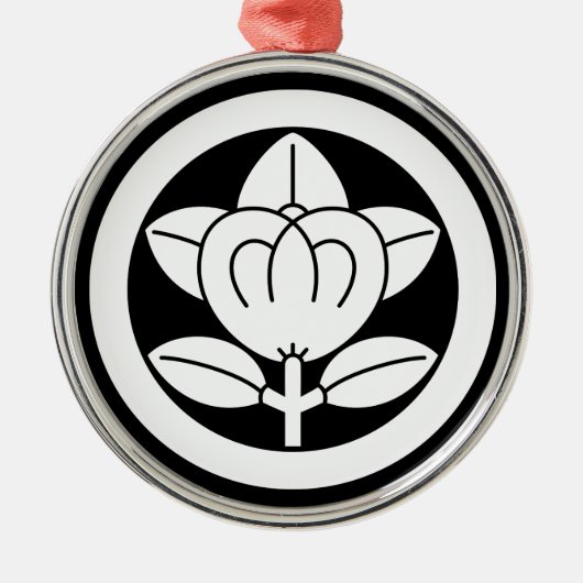 丸に橘(六つ割り作図) SILBERNES ORNAMENT (Vorne)