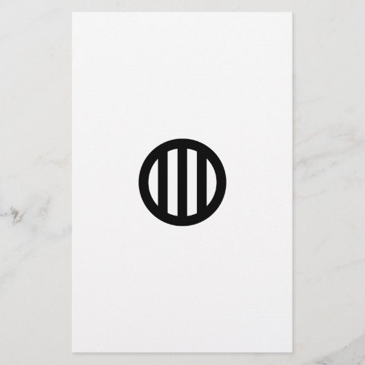 丸に縦三つ引き BRIEFPAPIER (Vorderseite)