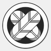 丸に違い鷹の羽(八つ割り作図) RUNDER AUFKLEBER (Vorderseite)