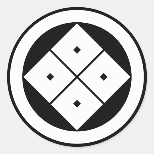 丸に隅立て四つ目 RUNDER AUFKLEBER (Vorderseite)