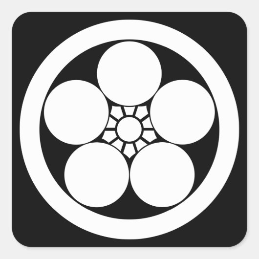 丸 に 梅 鉢 QUADRATISCHER AUFKLEBER (Vorderseite)