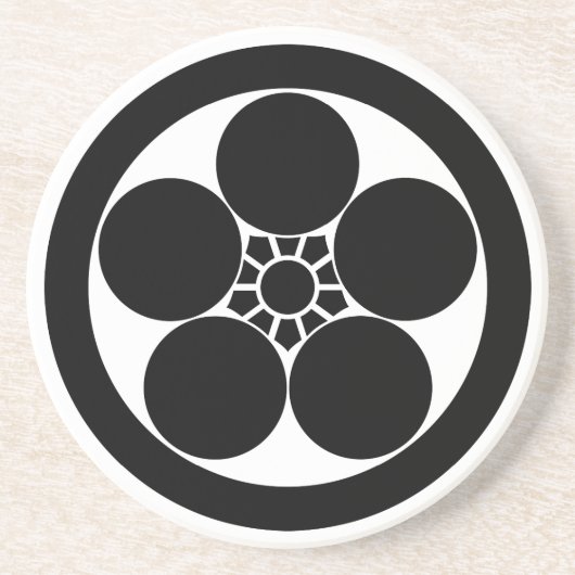 丸 に 梅 鉢 SANDSTEIN UNTERSETZER (Vorne)