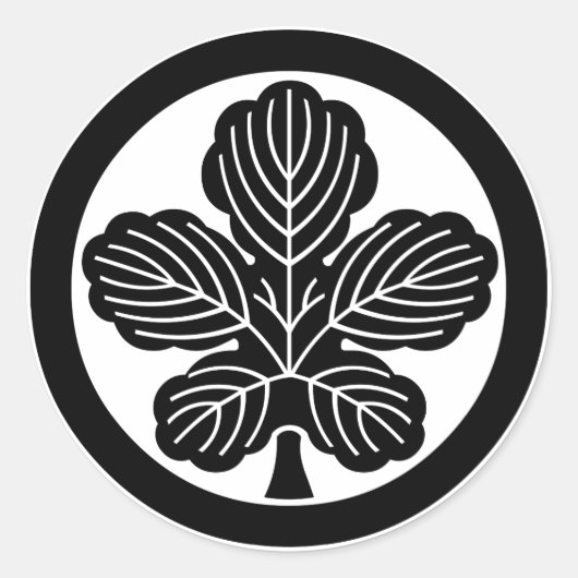 丸 に 梶 の 葉 RUNDER AUFKLEBER (Vorderseite)