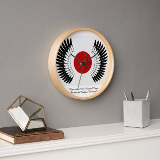 丹頂旗时计(Wanduhren mit Rotkronen-Kranichflagge) Uhr