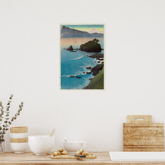 久 手 浜, Kude Beach in Wakasa, Hasui Kawase, Woodcut Poster (Küche)