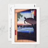 亀 富 山, 広 重 Turtle und Mount Fuji, Hiroshige, Ukiyo Postkarte (Vorne/Hinten)