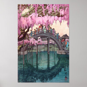 亀 戸 神, Kameido Bridge, Hiroshi Yoshida, Woodcut Poster