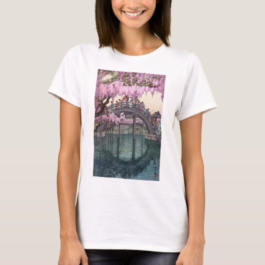 亀 戸 神, Kameido Bridge, Hiroshi Yoshida, Woodcut T-Shirt (Vorderseite)
