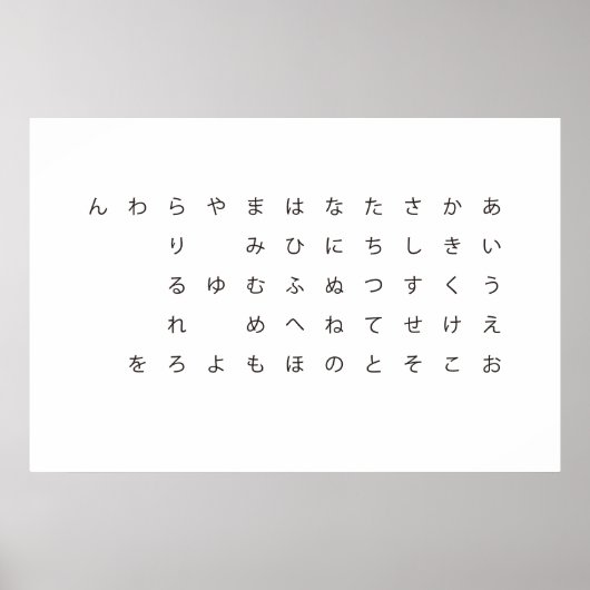 五 十 音(ひ が な) POSTER (Vorne)