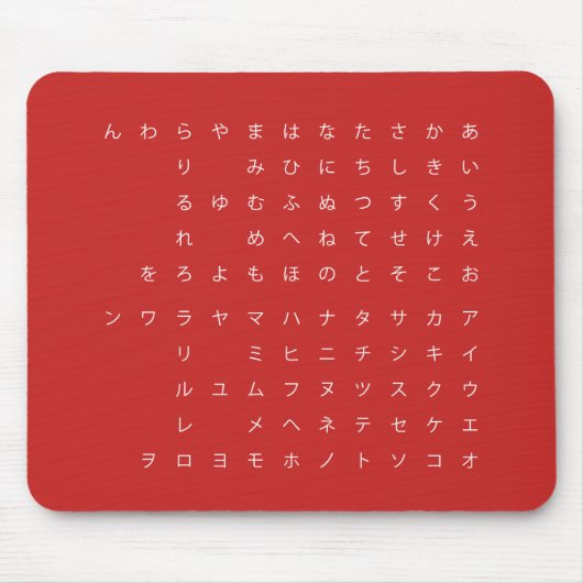 五 十 音(タ ナ ら ab) mousepad (Vorne)