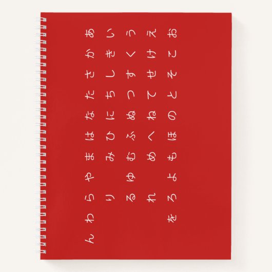 五 十 音(タ ナ ら abJN) Notizblock (Vorderseite)