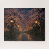 京都・夜桜の並木道 / Kyoto Nighttime Cherry‐Blossom Avenue Puzzle (Horizontal)