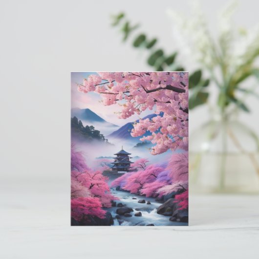 伝統的な日本の風景*春 POSTKARTE (Stehend Vorderseite)