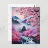伝統的な日本の風景*春 POSTKARTE (Vorne/Hinten)