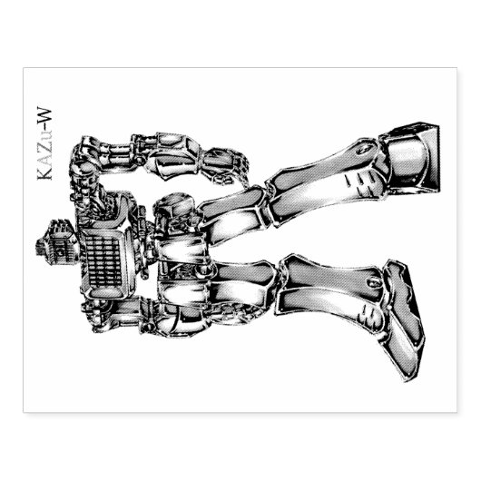 作品番号00001 「灼熱!!電気ストーブロボ」 GUMMISTEMPEL (Prägung)