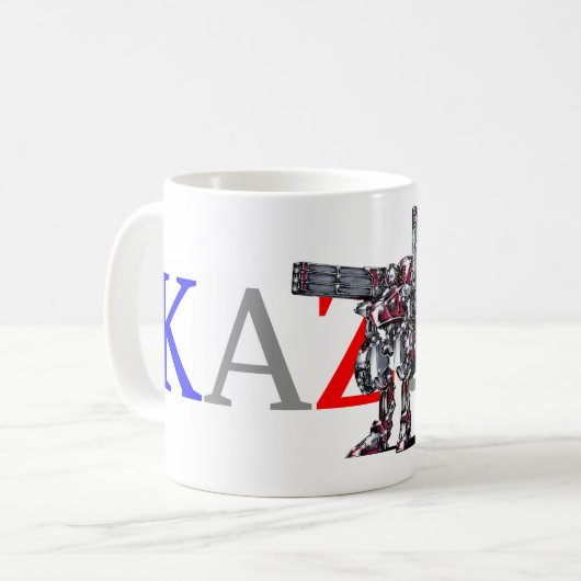 作品番号00010 「高出力荷粒子砲3連装2基装備の砲兵機」 KAFFEETASSE (Vorderseite Links)