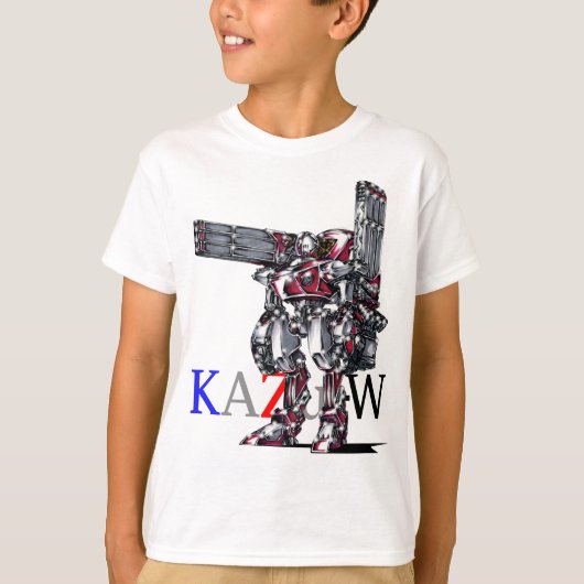 作品番号00010 「高出力荷粒子砲3連装2基装備の砲兵機」 T-Shirt (Vorderseite)