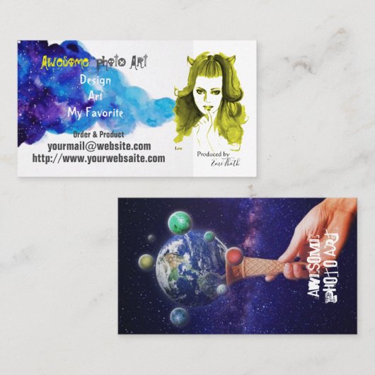 個性的なアーティストの VISITENKARTE (Vorne/Hinten)