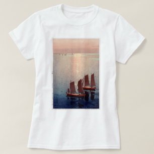 光 る 海, Glitternsee, Hiroshi Yoshida, Holzschnitt T-Shirt