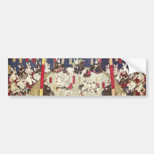 兎 相 撲, 芳 Sumo Rabbits, Yoshifuji, Ukiyo-e, Autoaufkleber
