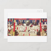 兎 相 撲, 芳 Sumo Rabbits, Yoshifuji, Ukiyo-e, Postkarte (Vorne/Hinten)