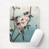 八重桜に鳥, 広重 Kirschblüte u. Vogel, Hiroshige, Ukiyoe Mousepad (Mit Mouse)