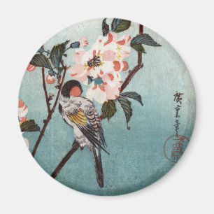 八 重 桜 鳥, 広 重 Cherry Blossom & Bird, Hiroshige, Uki Magnet