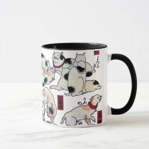 其のまま地口猫飼好五十三疋 (下), 国芳 Katzen (3), Kuniyoshi, Tasse