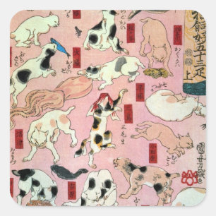 其 ま ま の 猫 地 口 QUADRATISCHER AUFKLEBER