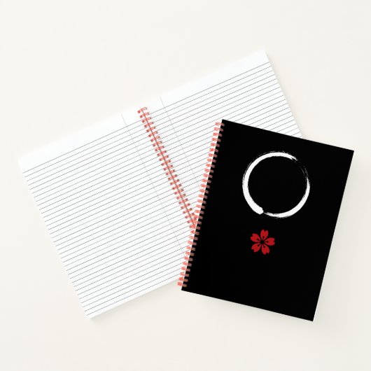 円相桜 Enso Sakura – Japan Zen Black Notebook Notizblock (Innenseite)