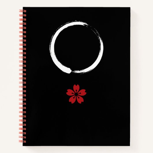 円相桜 Enso Sakura – Japan Zen Black Notebook Notizblock (Vorderseite)