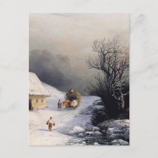 冬 の 牛 車 POSTKARTE (Vorderseite)