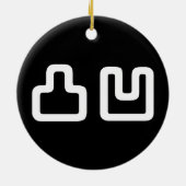 凸 凹 Dekoboko で こ ぼ こ Keramik Ornament (Hinten)