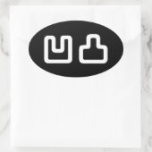 凹 凸 Outotsu お う つ と Ovaler Aufkleber (Tasche)